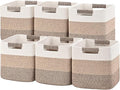 11 Inch Storage Cubes, 6 Pack Cube Storage Bins for Organizing, Cotton Rope Woven Baskets for Shelves, Bathroom, Kids Room, Closets, Baby Nursery