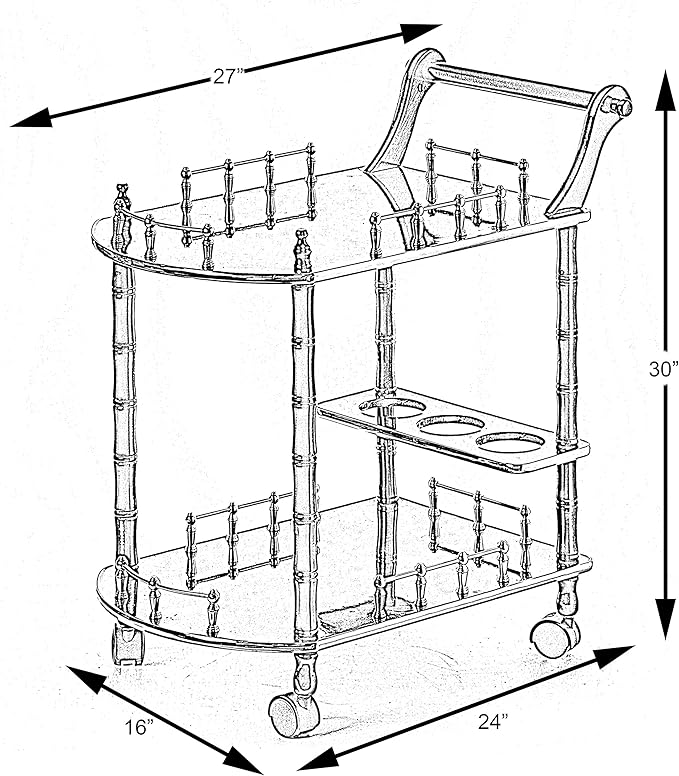 Serving Bar Cart Tea Trolley, 2 Tier Shelves on Rolling Wheels, Mobile Liquor Bar for Wine Beverage Drink Dinner Party, Utility Kitchen Storage Island Coffee Cabinet for Dining Living Room, Wood White