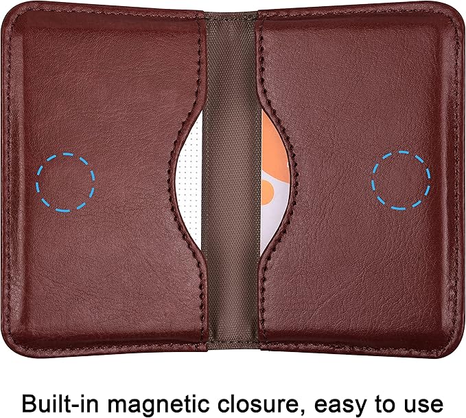 Wisdompro Business Card Holder, 2-Sided Folio Name Card Case | PU Leather Credit Card Holder Wallet with Magnetic Shut, Ultra Slim and Thin, for Business Cards & ID Cards, Men and Women