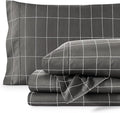 Bare Home Twin XL Sheet Set - College Dorm Size - Luxury 1800 Ultra- Soft Double Brushed Microfiber - Deep Pockets - Easy Fit - 3 Piece Bedding Sheet Set (Twin XL, Grid - Grey/White)