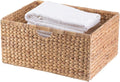Wickerwise Large Hyacinth Basket - Rustic Handwoven Multipurpose Foldable Storage Organizer Decorative Laundry Totes and Woven Storage Bin for Bedroom, Living Room, Bathroom, Pantry and Closet