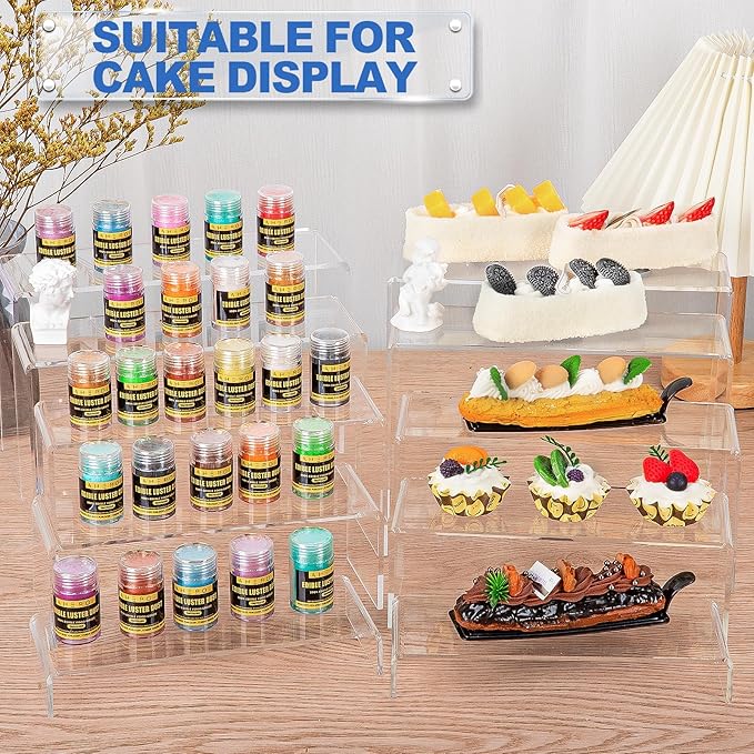 Aheroi Acrylic Risers Display Stands, Acrylic Stands for Display 10Pcs 2Set | Riser Display Shelf Clear Display Stands Set, Dessert display Shelves, Food Table Cupcake Stand Display Case(7"L~8"L~9"L)
