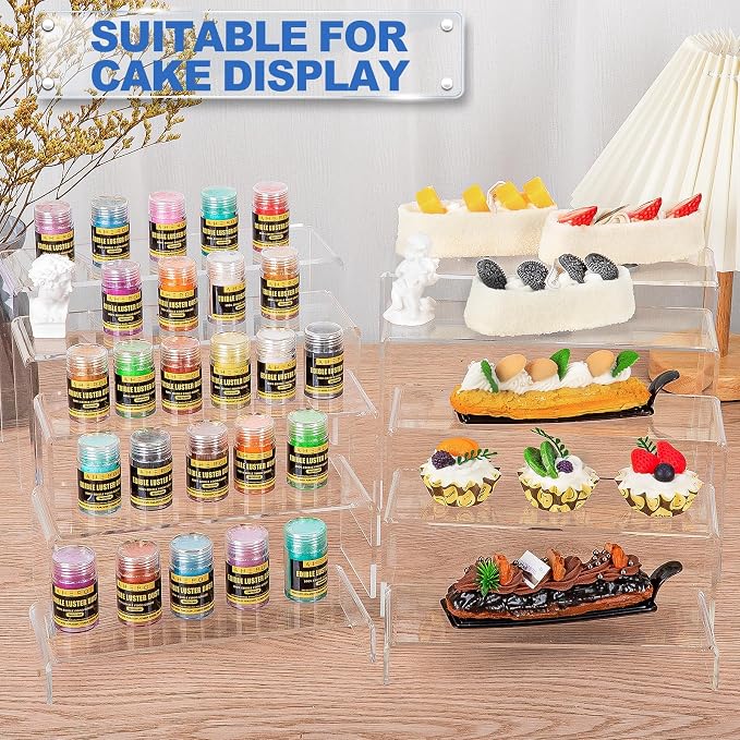 Aheroi Acrylic Risers Display Stands, Acrylic Stands for Display 20Pcs 4Set | Clear Display Risers Shelf, Acrylic Risers for Decor Display,Risers for Buffet Table Stands,Cupcake Food Display(7"L~8"L~9"L)