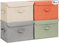 GRANNY SAYS Storage Bins with Lids, Decorative Storage Boxes, Shelf Baskets, Closet Storage Bins for Clothing, Collapsible Storage and Organization, Mixed Color Storage Bins, Large, 4-Pack