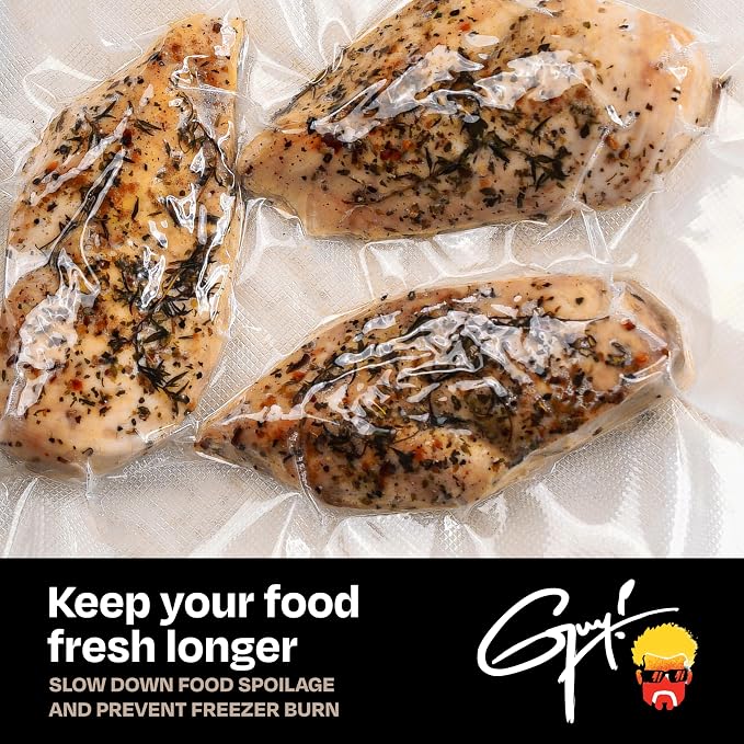 Guy Fieri's Flavortown 11" x 14" Vacuum Seal Gallon Bags, 24-Count | BPA-Free, Freezer Safe, Locks in Flavor & Freshness, Puncture-Resistant
