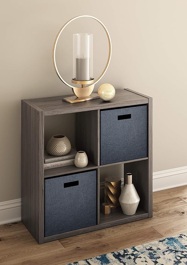 ClosetMaid 4-Cube Decorative Open Back Storage Organizer, Graphite Gray