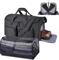 HILOMON Convertible Duffle Bags for Travel Carry On Suit Duffle Bags with Shoulder Strap 2 in 1 Hanging Garment Duffle Bag for Men Women (Black Mesh Storage)