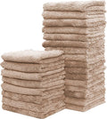 Sunny zzzZZ 24 Pack Kitchen Dishcloths - Does Not Shed Fluff - Reusable Dish Towels, Dish Cloths, Super Absorbent Coral Fleece Cleaning Cloths, Nonstick Oil Washable Fast Drying, 7 x 9 Inch (Brown)