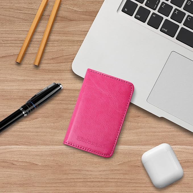 Wisdompro Business Card Holder, 2-Sided Folio Name Card Case | PU Leather Credit Card Holder Wallet with Magnetic Shut, Ultra Slim and Thin, for Business Cards & ID Cards, Men and Women