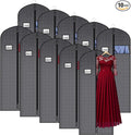 Univivi 60 Inch Lightweight Garment Bag for Hanging Clothes, 10 Pack, Black | Breathable Dress Bag, Dustproof Hanging Garment Bag, Clear Window and ID Card Holder for Coats, Dresses