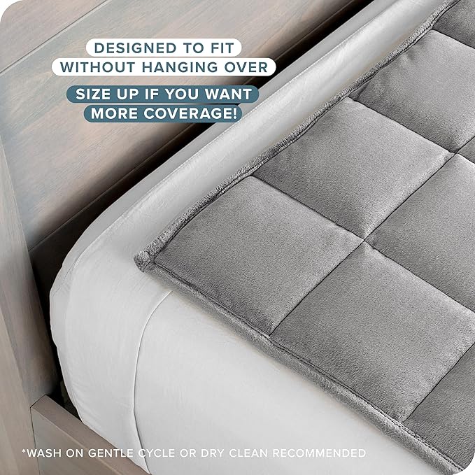 Bare Home Weighted Blanket Full or Queen Size 15lb (48"x72") for Adults - Minky Fleece - Premium Heavy Blanket Nontoxic Glass Beads (Light Grey, 48"x72")