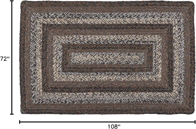 | Night Shadow Premium Braided Collection | Primitive, Rustic, Country, Farmhouse Style | Jute/Cotton | 30 Days Risk Free | Accent Rug/Door Mat | 6'x9' Rectangle