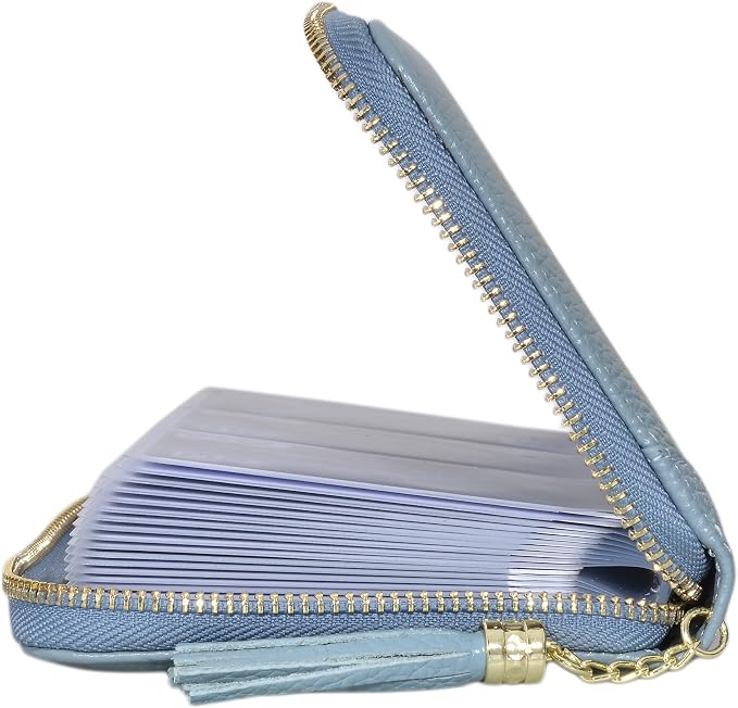 Easyoulife Credit Card Holder Wallet Womens Zipper Leather Case Purse RFID Blocking