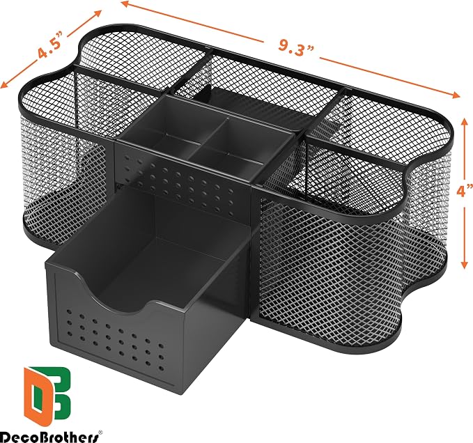 Deco Brothers Desk Organizers Pen Holder Office Caddy Storage, Black