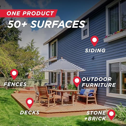 30 SECONDS Outdoor Cleaner 2 Pack with Hose End Sprayer - Cleans Stains from Algae, Mold and Mildew on Vinyl Siding, Deck, Patio, Brick and More