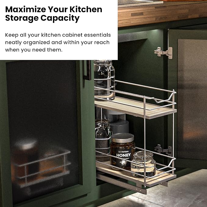 Home Zone Living Pull Out Kitchen Cabinet Organizer
