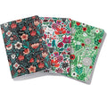 High Note Textured Floral Composition Notebook Journal, 3 Pack, 5.75" x 8.25", 64 Wide Ruled Pages, Small Notebooks for School, Journaling, Writing, Planner, by Dinara Mirtalipova