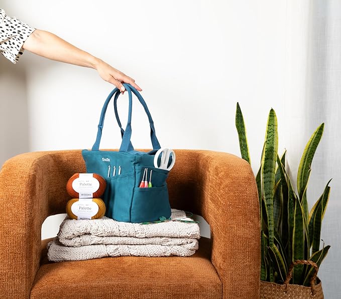 Soolla Studio Bag: Art Supply Storage Organizer & Pottery Tool Bag, Washable Tote, Yarn Bag, Crochet, 30 Pockets, 15+ Colors