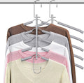 Clothes Hangers Space Saving Shirt Hangers, Non Slip Multi Shirt Organizer for Closet with Foam Padded Closet Organizers and Storage for T Shirt Short Dress Sweater Blouse Hoodie Coat Grey 2 Pack