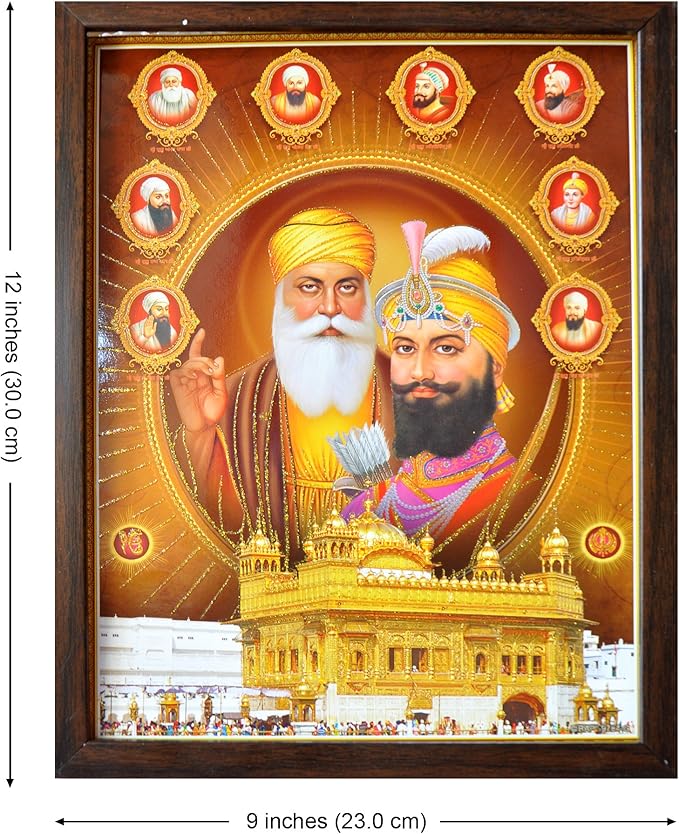 Lord Sikh Guru poster print with frame for Home Decor and Gifting Purpose (229-17)