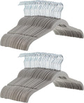 Amazon Basics Space Saving Slim Velvet Non-Slip Clothes Hangers, Sturdy, Gray/Silver, 100-Pack