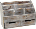 Executive Office Solutions Vintage Rustic Wooden Office Desk Organizer & Mail Rack For Desktop, Tabletop, or Counter - Distressed Torched Wood-Store Supplies, Desk Accessories, Mail – Barnwood (WO3)