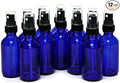 Vivaplex 2 oz Glass Bottles, with Black Fine Mist Sprayers, Cobalt Blue, 12-Count