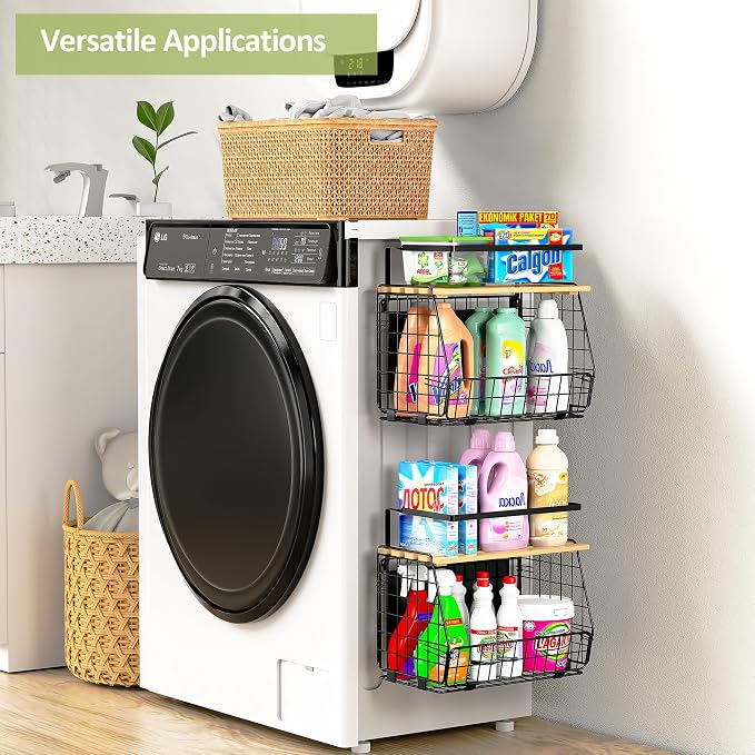 Magnetic Shelf for Fridge: Fruit Potato and Onion Storage Bin - Magnetic Spice Rack for Refrigerator & Kitchen Counter - Pantry Organizers and Storage