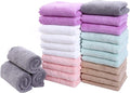 24 Pack Kitchen Dishcloths - Does Not Shed Fluff - Reusable Dish Towels, Dish cloths, Super Absorbent Coral Fleece Cleaning Cloths, Nonstick Oil Washable Fast Drying, 16 x 19 Inch (Multicolor)