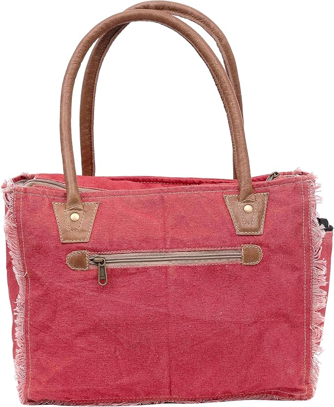 Shy Shy Bags Sel De Mer Canvas & Cowhide Tote Bag - Upcycled Radiant Leather Hand Bag