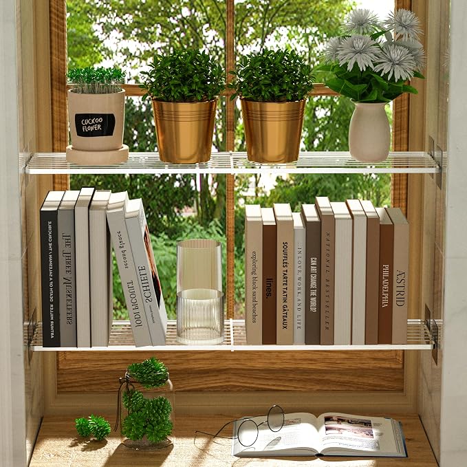 Closet Organizer Tension Shelves Expandable Cabinet Wire Storage Shelving Rack Divider Metal DIY Shelf Separator for Cabinet Wardrobe Cupboard Pantry Kitchen Bedroom, 3packs