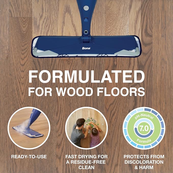 Bona Hardwood Floor Cleaner Refill - 128 fl oz - Cedar Wood Scent | Residue-Free Floor Cleaning Solution Spray Mop and Spray Bottle Refill - For Wood Floors