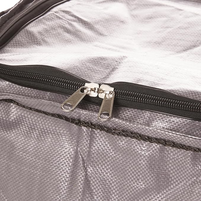 DURASACK Heavy Duty Storage Tote Bag with Zipper Top 22-Gallon Rugged Woven Polypropylene Moving Bag, Reusable Self-Standing Design, Holds up to 500 Pounds, Single, Gray (Pack of 10)
