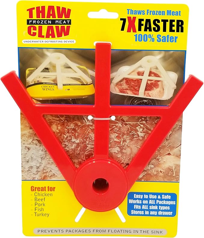 Thaw Claw Meat Defroster, a Kitchen Essential Tool for Quick and Easy Defrosting of Chicken, Beef, Pork and Fish, Kitchen Gadgets Accessories, Easy Storage, Fits All Sinks, Thaws in Minutes