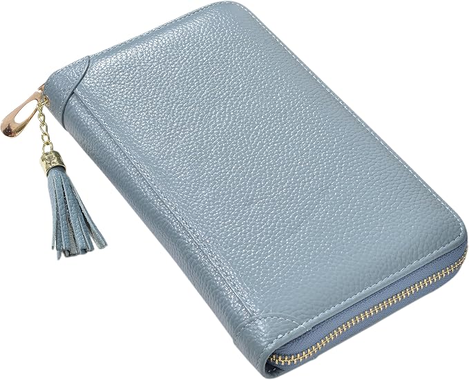 Easyoulife Credit Card Holder Wallet Womens Zipper Leather Case Purse RFID Blocking