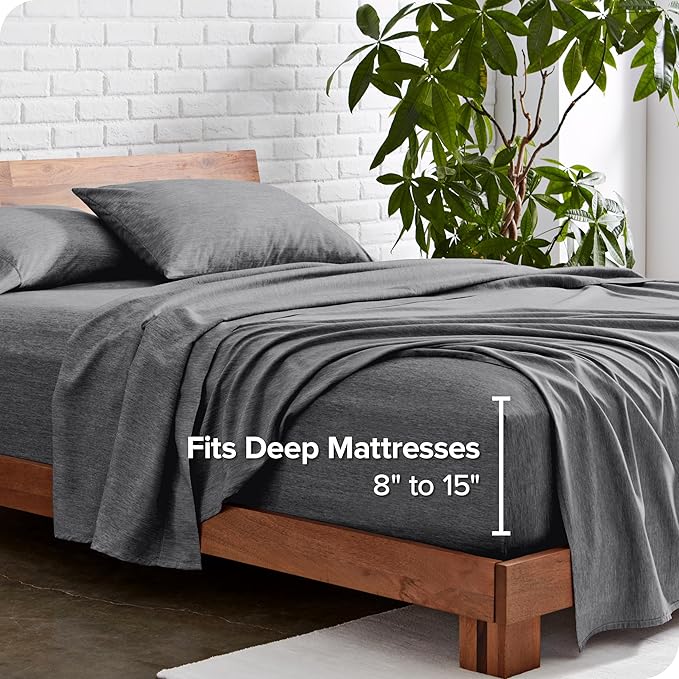 Bare Home Twin XL Sheet Set - 1800 Ultra-Soft Microfiber Twin Extra Long Sheets - Double Brushed - Deep Pockets - Easy Fit - Soft - 3 Piece Set - Bed Sheets (Twin XL, Heathered Grey)