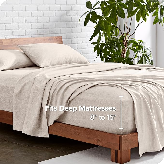 Bare Home King Sheet Set - Luxury 1800 Ultra-Soft Microfiber Double Brushed - Deep Pockets - Easy Fit - 4 Piece Set - Bedding Sheets & Pillowcases (King, Heathered Pebble)