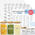 Hebayy 612 Script Pantry Food Labels, Water & Oil Resistant Pantry Label Stickers Food Jar Label for Organization and Storage