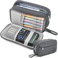 Pencil Case Big Capacity Pen Pouch Large Storage Holder Marker Pen Bag Durable 3 Compartment School Office Desk Organizer Portable Cute Zipper Stationery for Kids Teen Student Boys Girls Adults