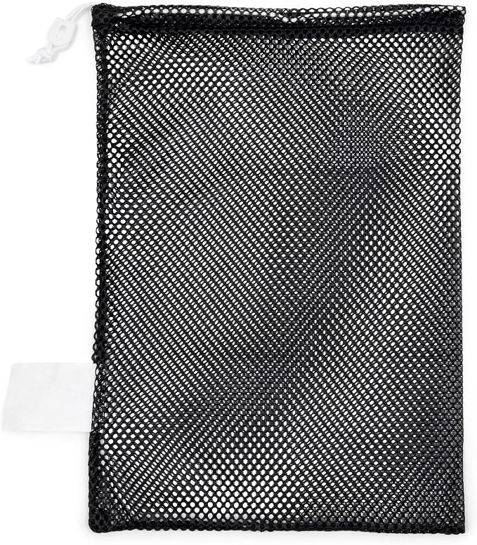 Champion Sports Mesh Equipment Bag – Heavy-Duty Nylon Drawstring Bag with Lock & ID Tag, Breathable Storage Sack for Balls, Swim Gear, Laundry & Toys, Multiple Sizes & Colors