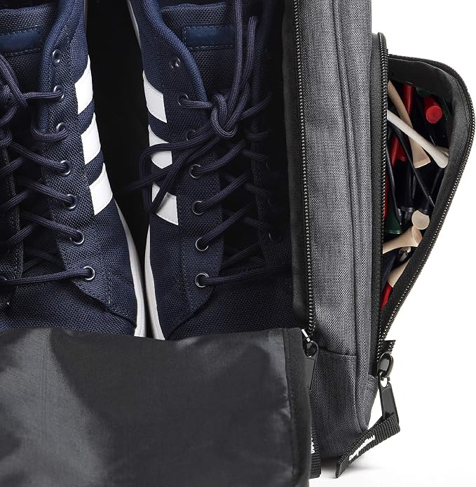 Athletico Golf Shoe Bag - Zippered Shoe Carrier Bags With Ventilation & Outside Pocket for Socks, Tees, etc. (Gray)