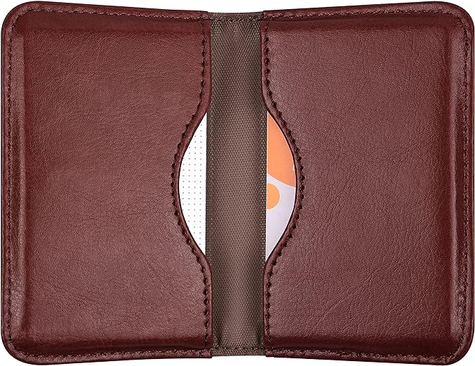 Wisdompro Business Card Holder, 2-Sided Folio Name Card Case | PU Leather Credit Card Holder Wallet with Magnetic Shut, Ultra Slim and Thin, for Business Cards & ID Cards, Men and Women
