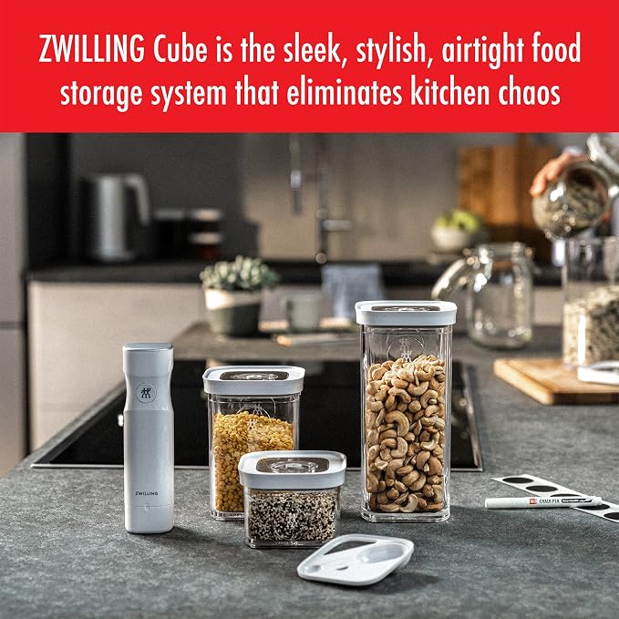 ZWILLING Fresh & Save CUBE Storage Organizer 6-Piece, S, Pantry Organizers and Storage, Plastic, BPA-Free Airtight Dry Food Storage Container, for Storing Herbs, Toppings, Small Nuts and more