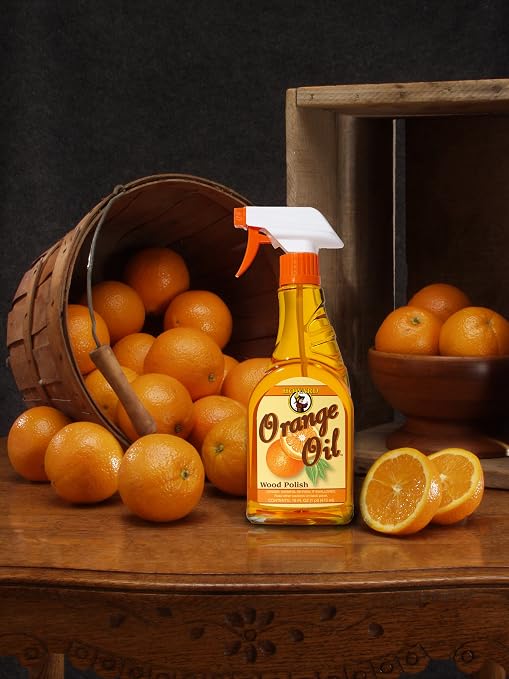 HOWARD - Orange Oil Wood Polish - Revitalize and Conditions Your Wood Furniture, Safe on finished and unfinished wood. Size: 8 Fl oz