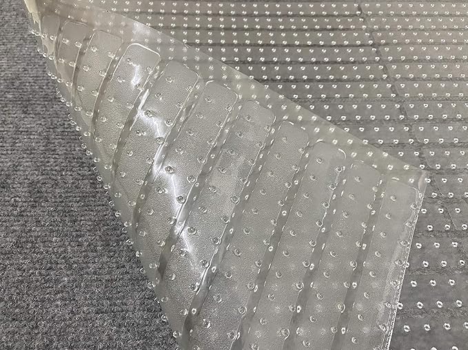 Sweet Home Stores Clear Vinyl Long Carpet Runner Protector, Waterproof Hallway Runner with Gripper Backing for High-Traffic Areas – Trim-to-Fit, 2'2" x 12'