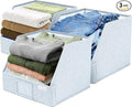 VIVIDECOR Trapezoid Storage Bins – 12"x12"x10"x 4" Closet Shelf Organizer & Baskets, Fabric Storage Baskets, Collapsible Organizer Boxes for Towels, Baby Clothes, Spring Wardrobes – Light Blue, 3 Pack