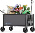 29.3" Collapsible Wagon Cart, 150L Heavy Duty Folding Utility Wagon with Wheels, 260 lbs Load, Portable Rolling Cart for Garden, Shopping, Sports, Camping, Darkgray