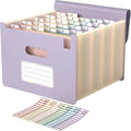 ABC life 26 Pockets Accordion File Organizer, High Capacity Expanding File Folder for Letter A4 Size, Portable Document Holder with A-Z Tabs for Tax Receipt, Teacher & Home Office -Dusty Lavender