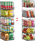 Jakyitvi 5 Pack XXL Stackable Wire Storage Basket, Extra Large Capacity Pantry Organizer and Storage, Muti-Purpose for Fruit Vegetable Basket & Toy Bin & Snack Organizer