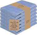 Urban Villa Kitchen Towels 100% Cotton Dish Towels for Kitchen(Set of 8) 20”x30” Dish Cloths Absorbent Kitchen Linen Set with Hanging Loop Perfect for Drying Dishes Cleaning Hand Towels – Blue White